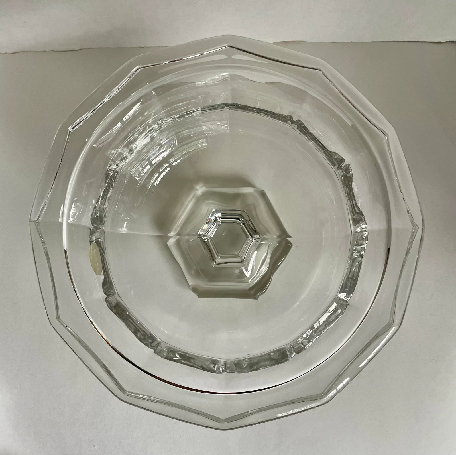 1950's Art Deco Crystal Pedestal Centerpiece Bowl - 4