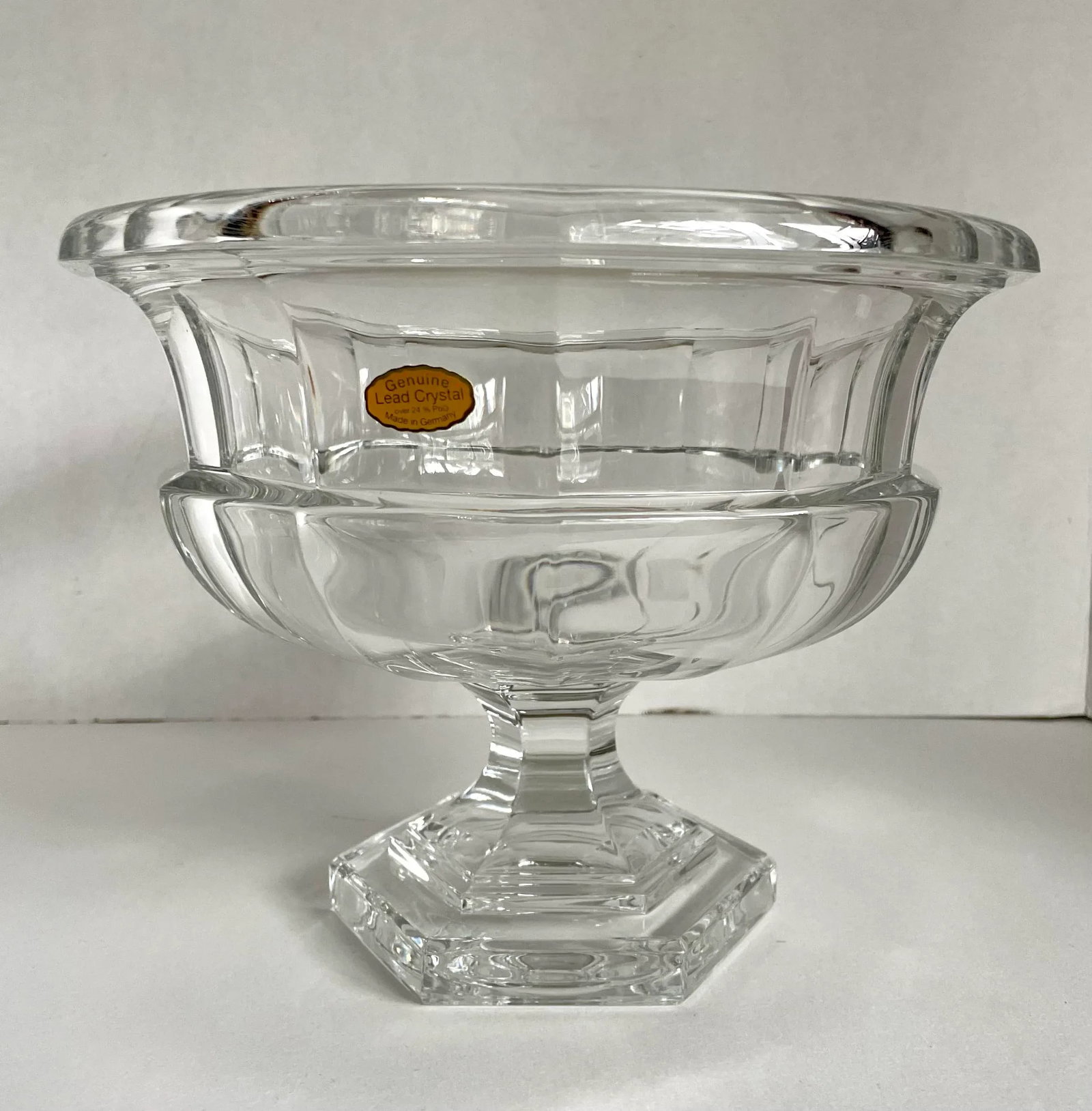 1950's Art Deco Crystal Pedestal Centerpiece Bowl - 5