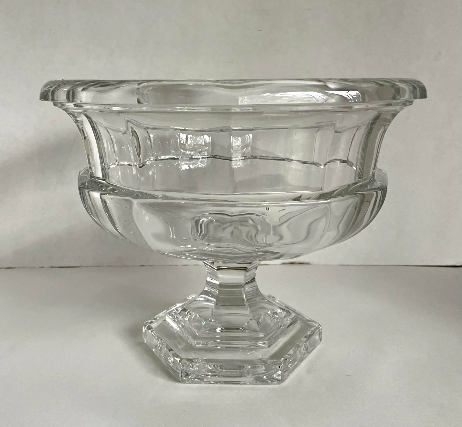 1950's Art Deco Crystal Pedestal Centerpiece Bowl - 8