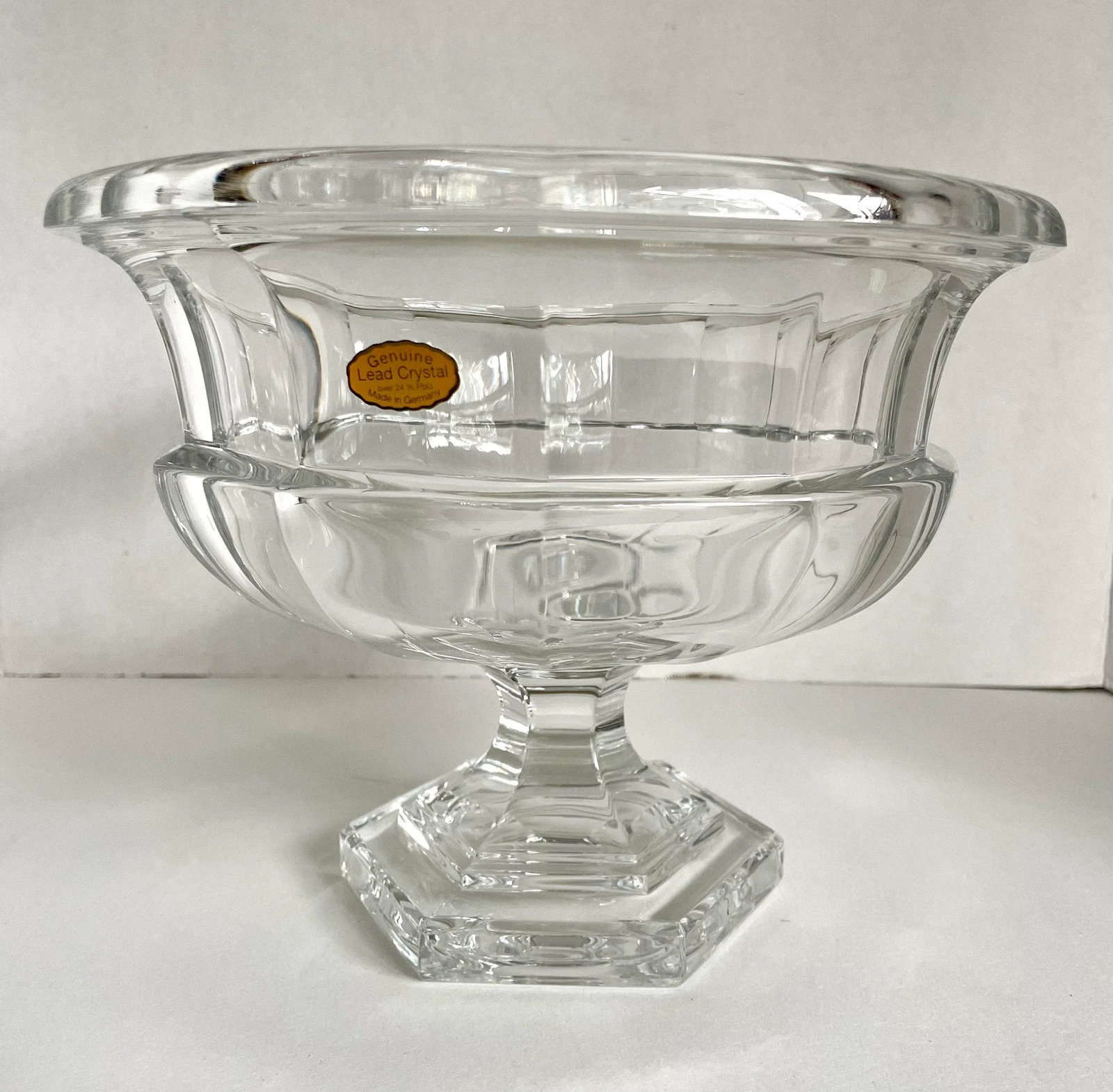 1950's Art Deco Crystal Pedestal Centerpiece Bowl - 9