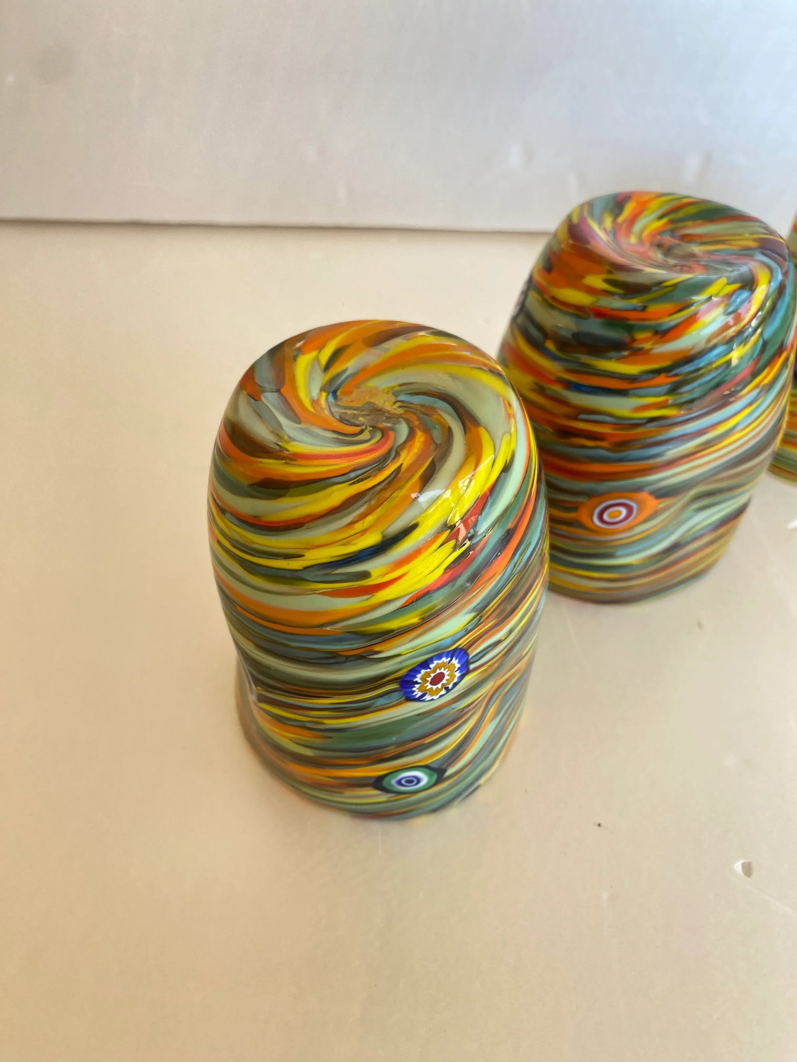Multicolor Rods and Murrine Glasses Attributed to Murano- Set of 6 - 8