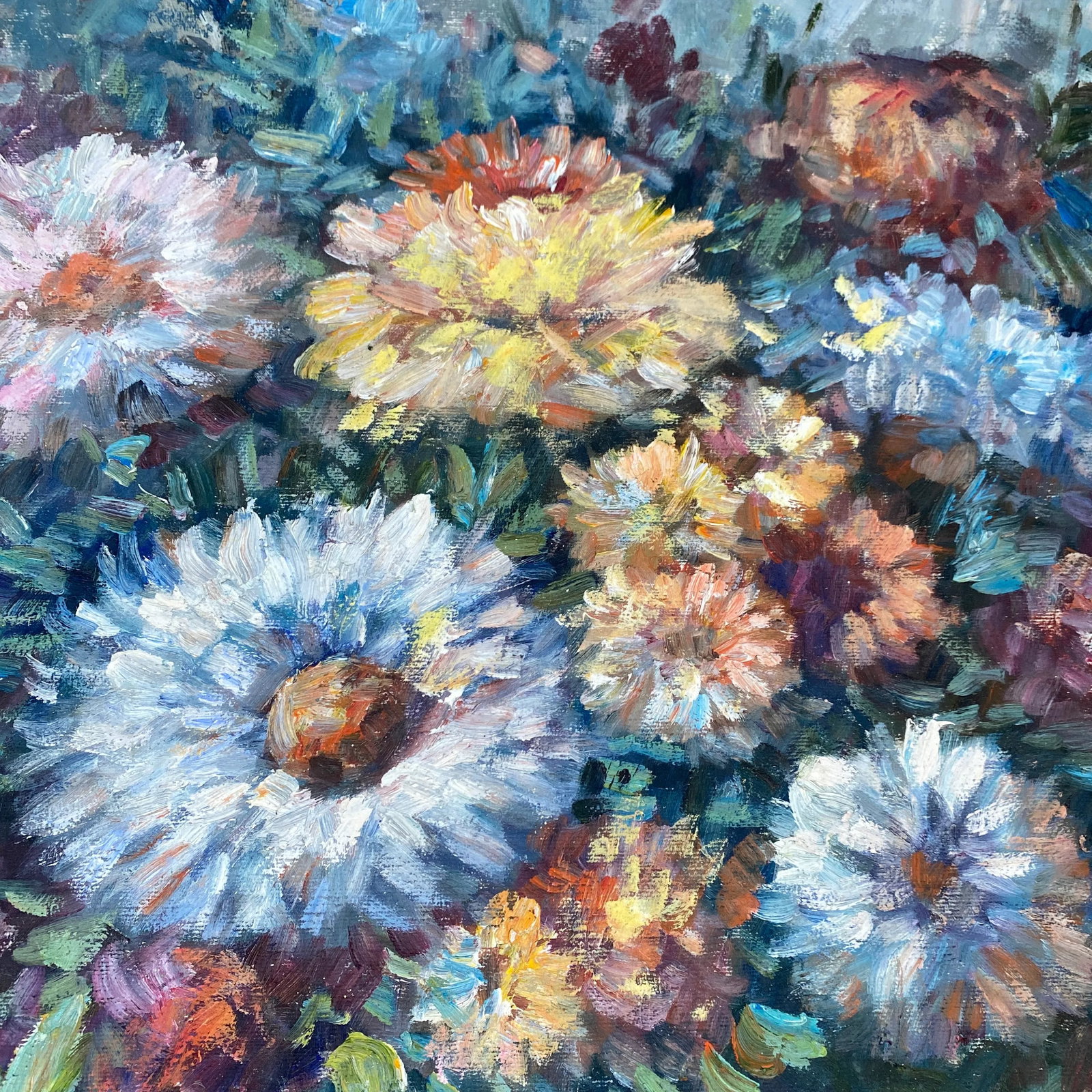 Vintage Floral Still Life Oil on Canvas Signed Denver ~ Framed - 10