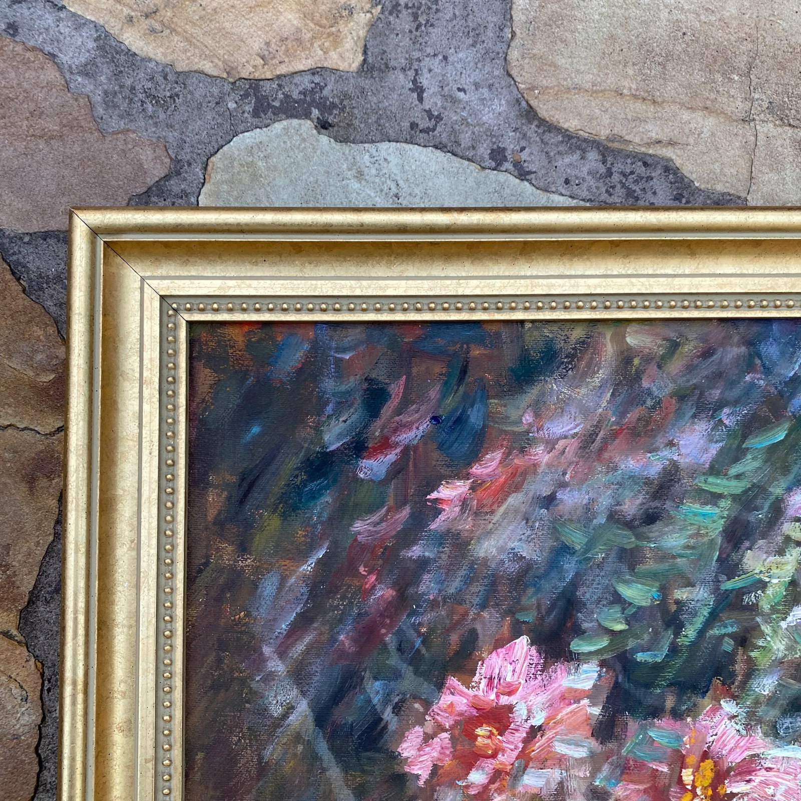 Vintage Floral Still Life Oil on Canvas Signed Denver ~ Framed - 5