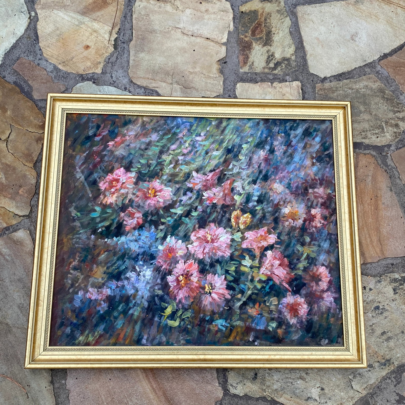 Vintage Floral Still Life Oil on Canvas Signed Denver ~ Framed - 7