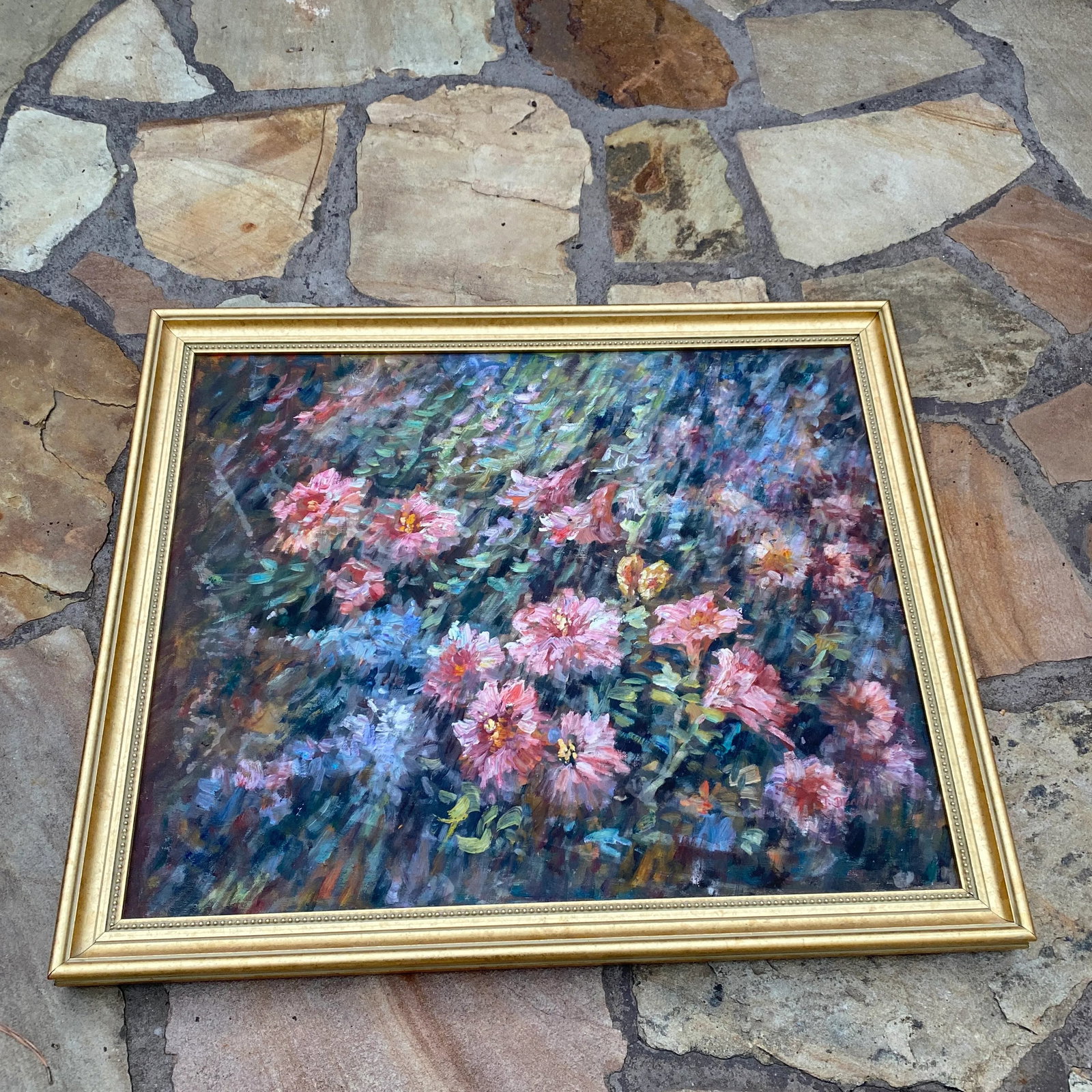 Vintage Floral Still Life Oil on Canvas Signed Denver ~ Framed - 8