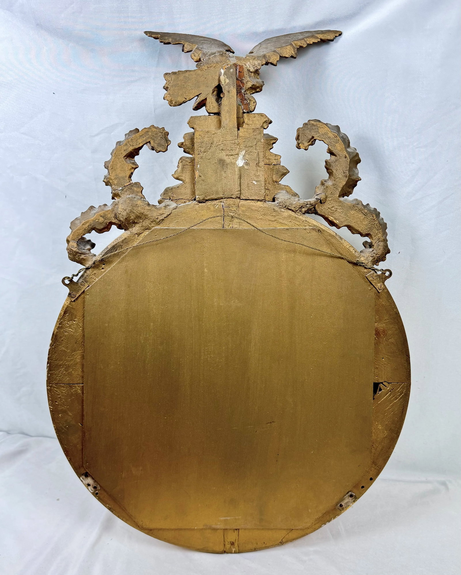 Georgian Giltwood Convex Mirror With an Eagle - 8