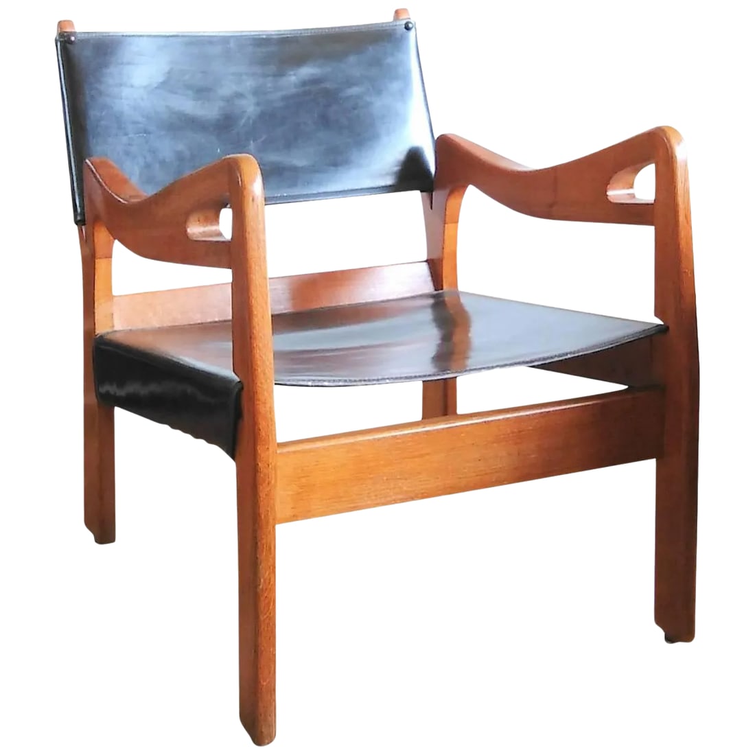 1960s French Solid Oak Armchair by Guillerme & Chambron (1 of 9)