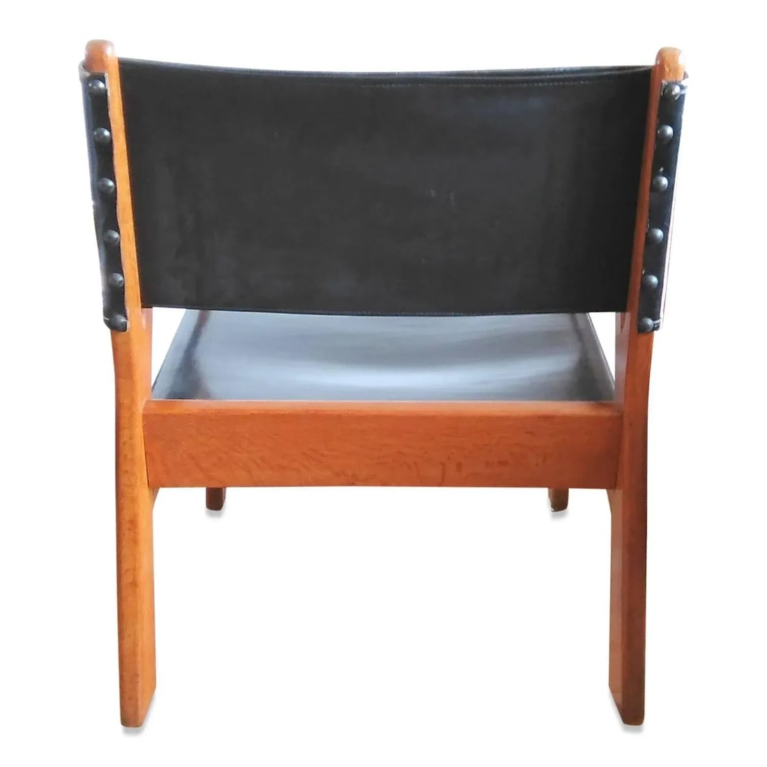 1960s French Solid Oak Armchair by Guillerme & Chambron - 4