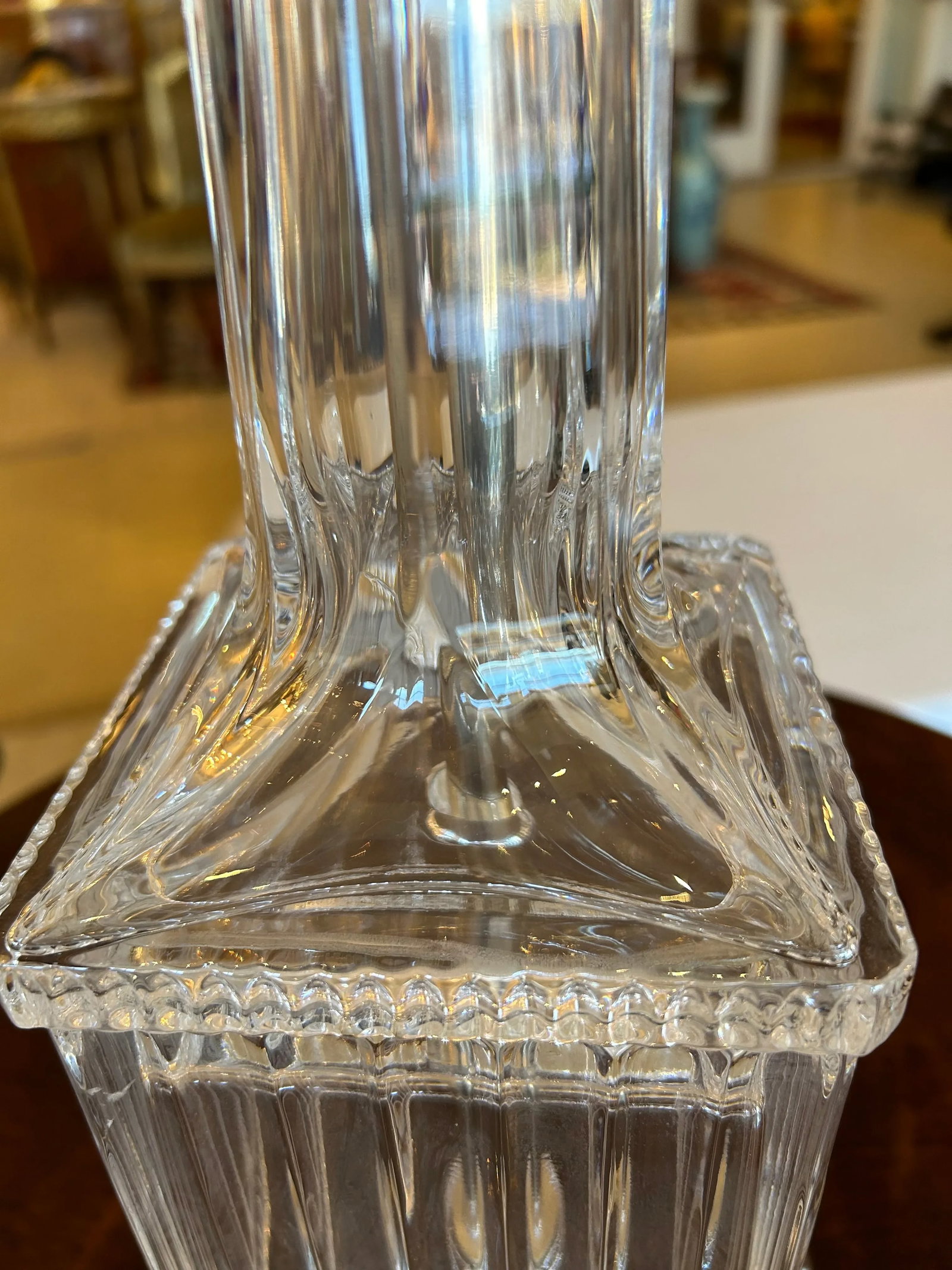 Fluted Crystal Vintage Adjustable Table Lamps -A Pair - 12
