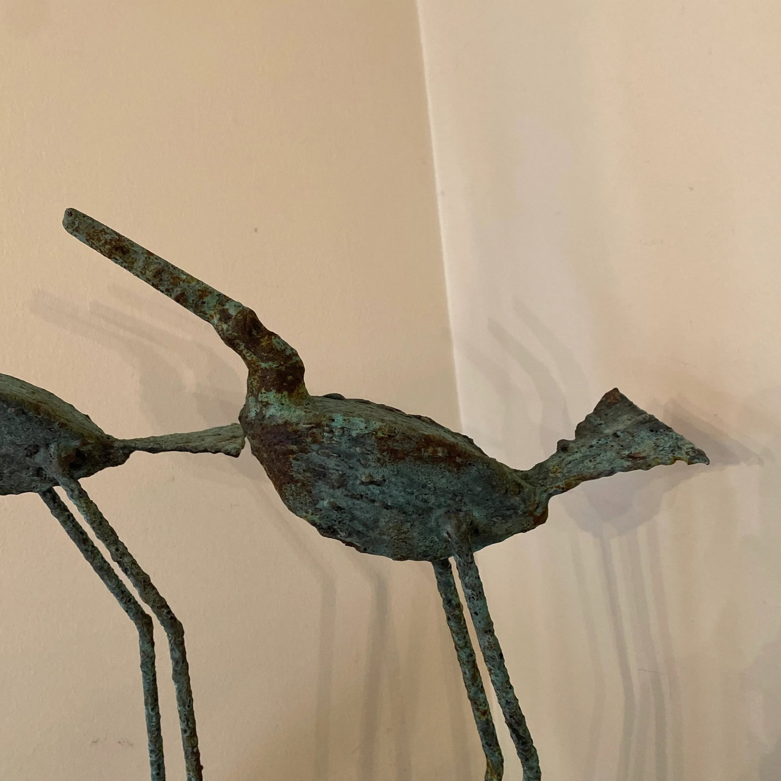 Early 21st Century Bronze Artist Made Brutalist Style Bird Sculpture- a Pair - 4