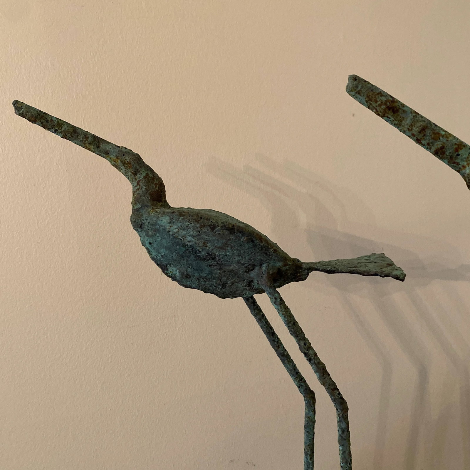 Early 21st Century Bronze Artist Made Brutalist Style Bird Sculpture- a Pair - 5