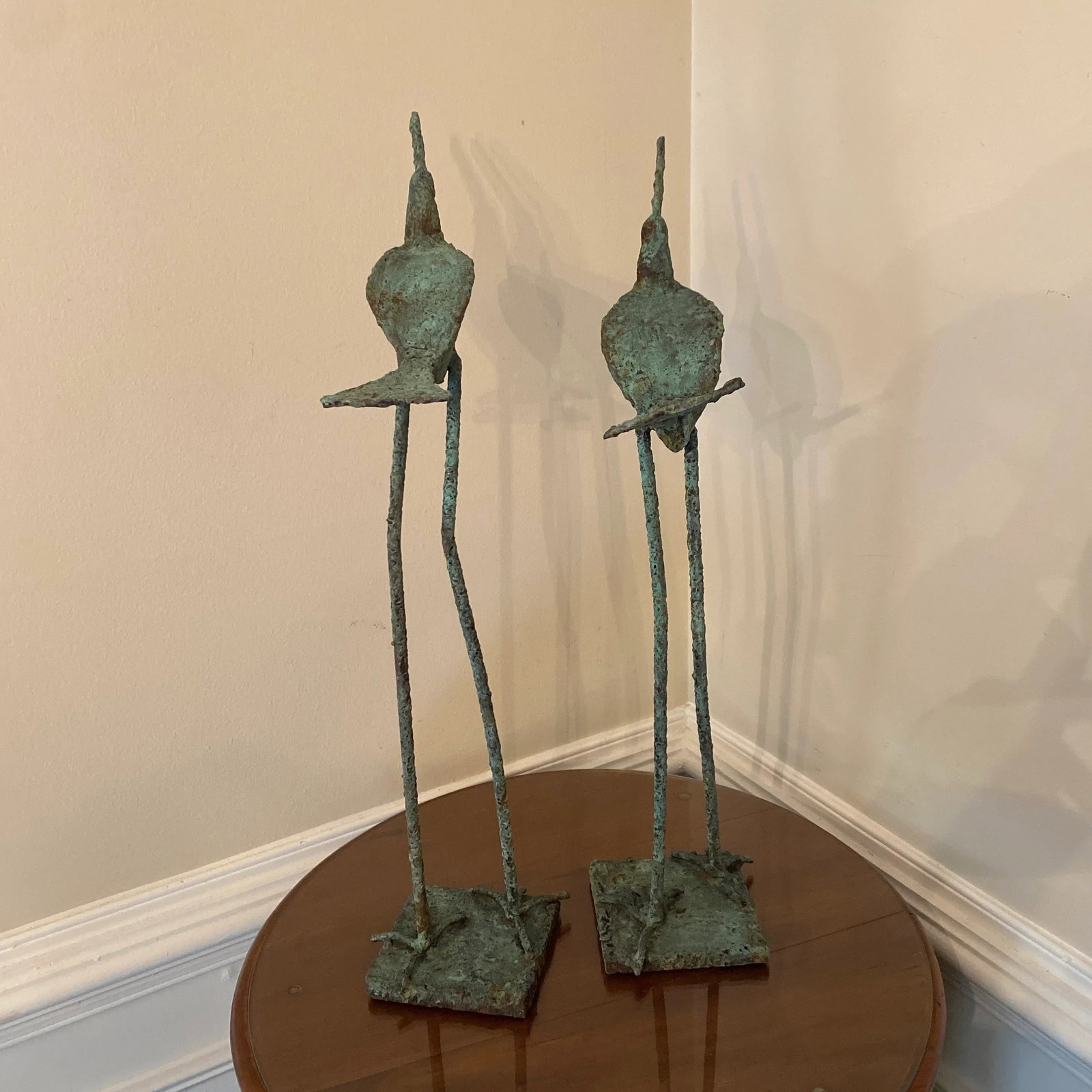 Early 21st Century Bronze Artist Made Brutalist Style Bird Sculpture- a Pair - 6