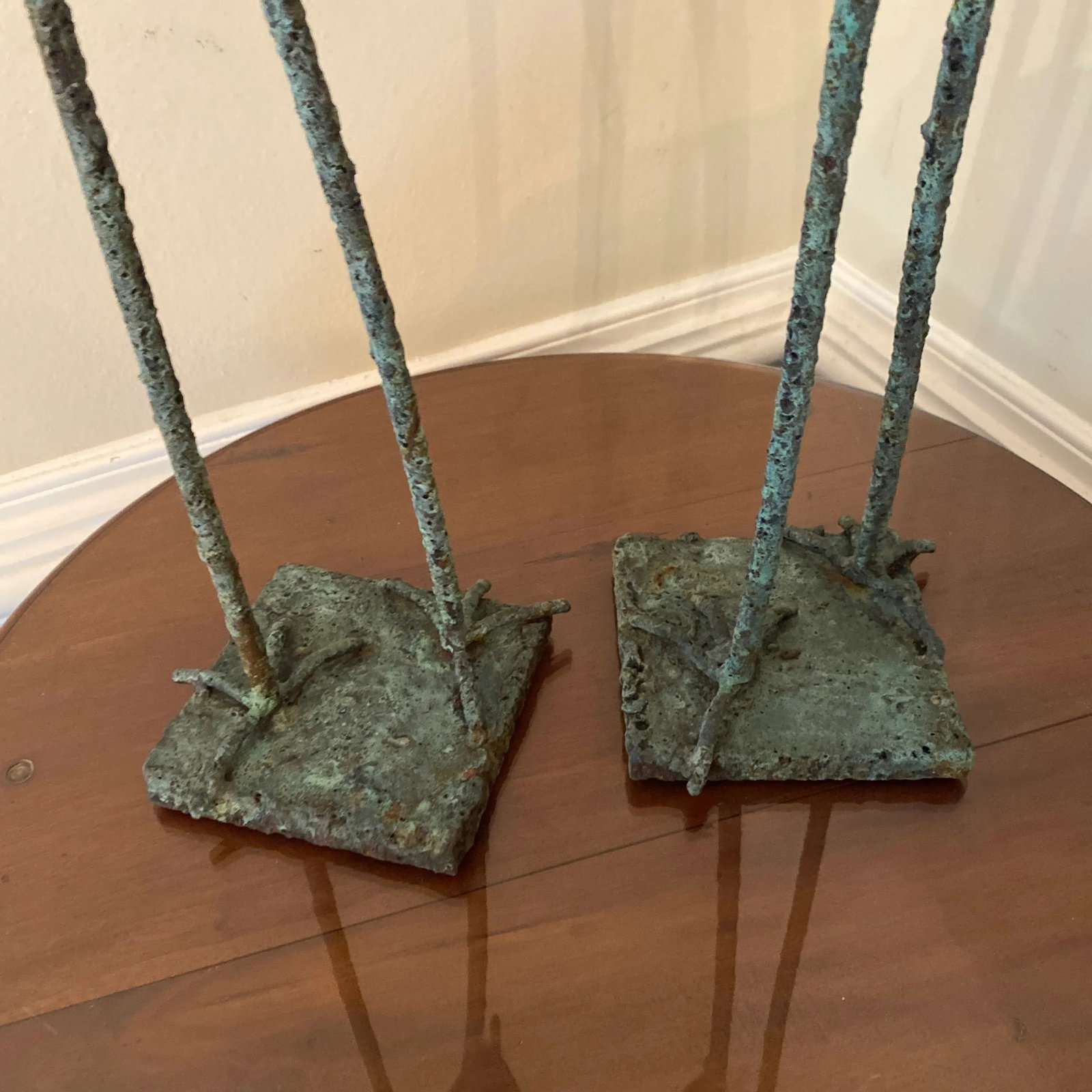 Early 21st Century Bronze Artist Made Brutalist Style Bird Sculpture- a Pair - 7