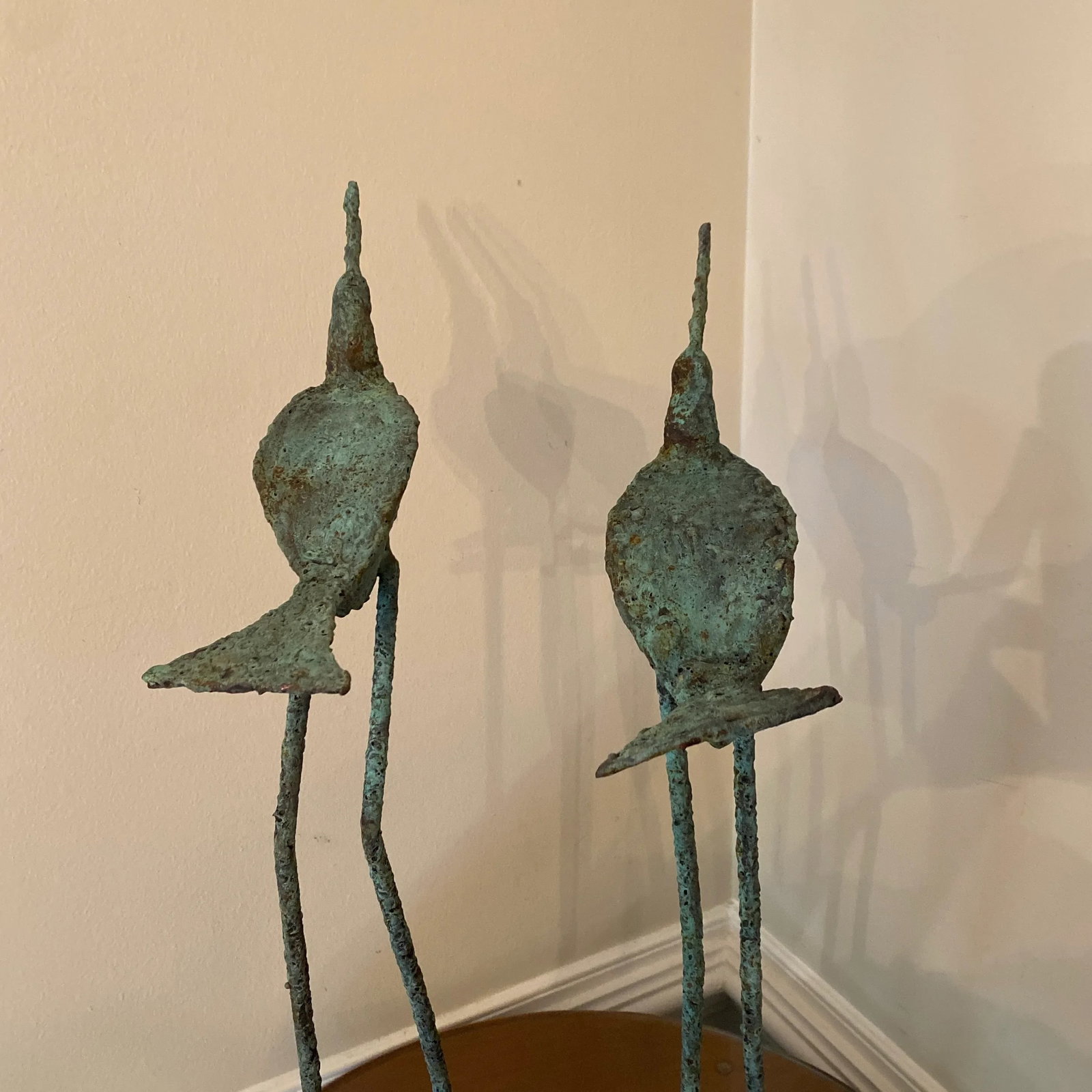 Early 21st Century Bronze Artist Made Brutalist Style Bird Sculpture- a Pair - 8