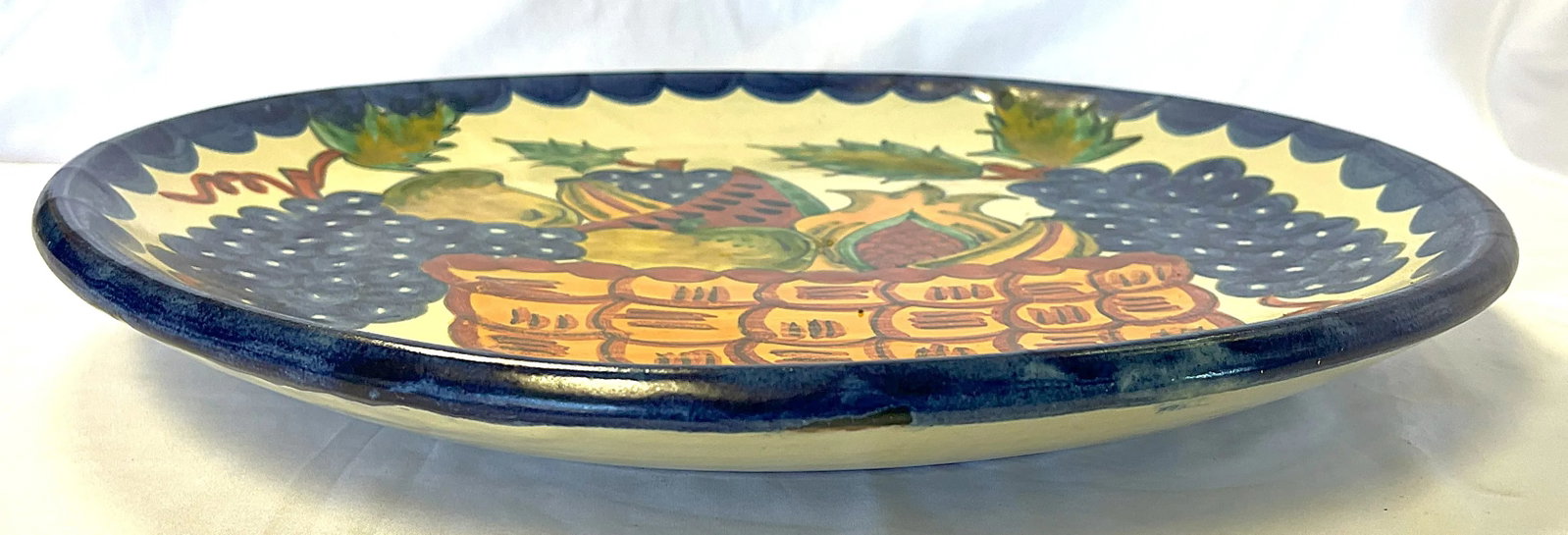 Vintage Large Hand Painted Mexican Talavera Pottery Platter - 5