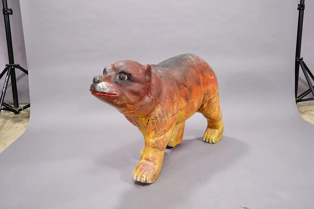 Rare Antique Children Carousel Bear, Germany Early 20th Century - 4