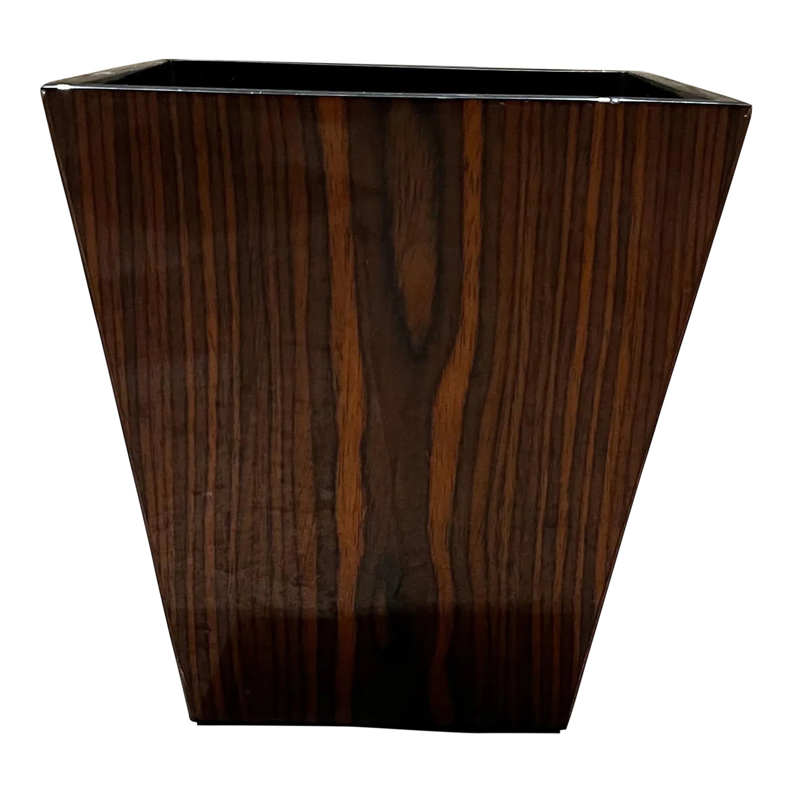 1970s MCM Walnut Wood Planter Box Jardiniere Waste Basket (1 of 9)
