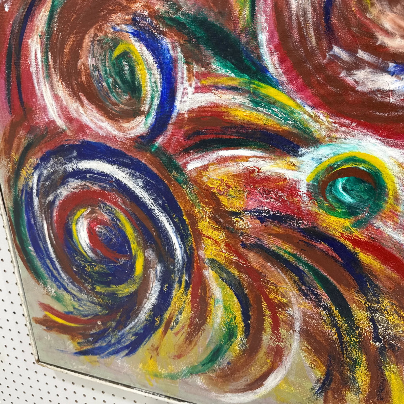 Early 21st Century Colorful Signed Abstract Painting on Canvas Framed - 6