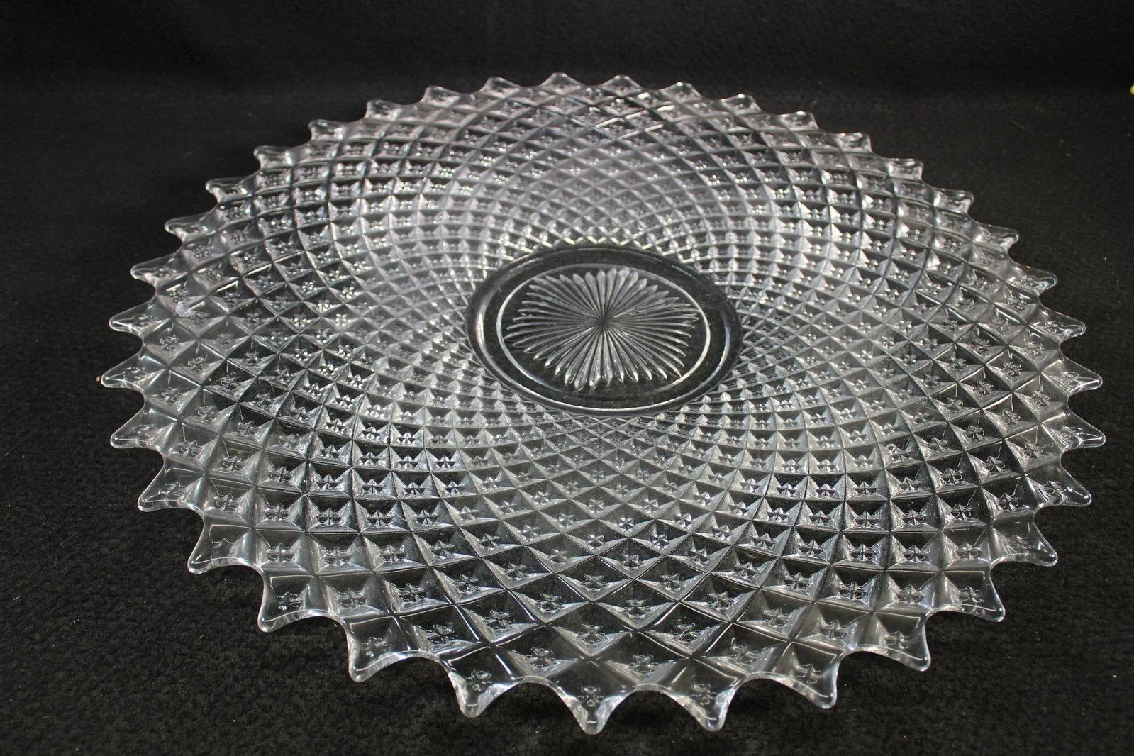 Large 1930s Depression Glass Punch Bowl Set With Platter, Miss America Pattern- 20 Pieces - 6