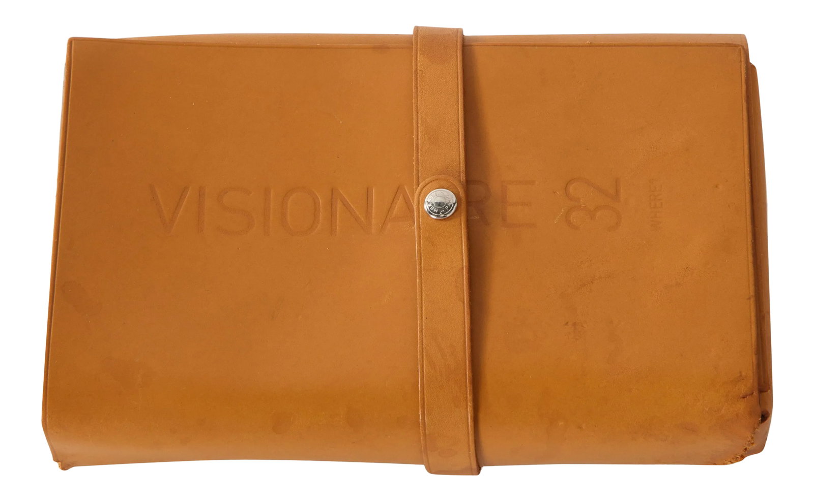 HermeÌ€s Visionaire Limited Edition Case: Visionaire collaboration with Hermes for issue #32. A set of 53 postcards in a leather shell. Strap is damaged. Condition: Alterations: Original Condition Unaltered Imperfections: Needs Restoration Co