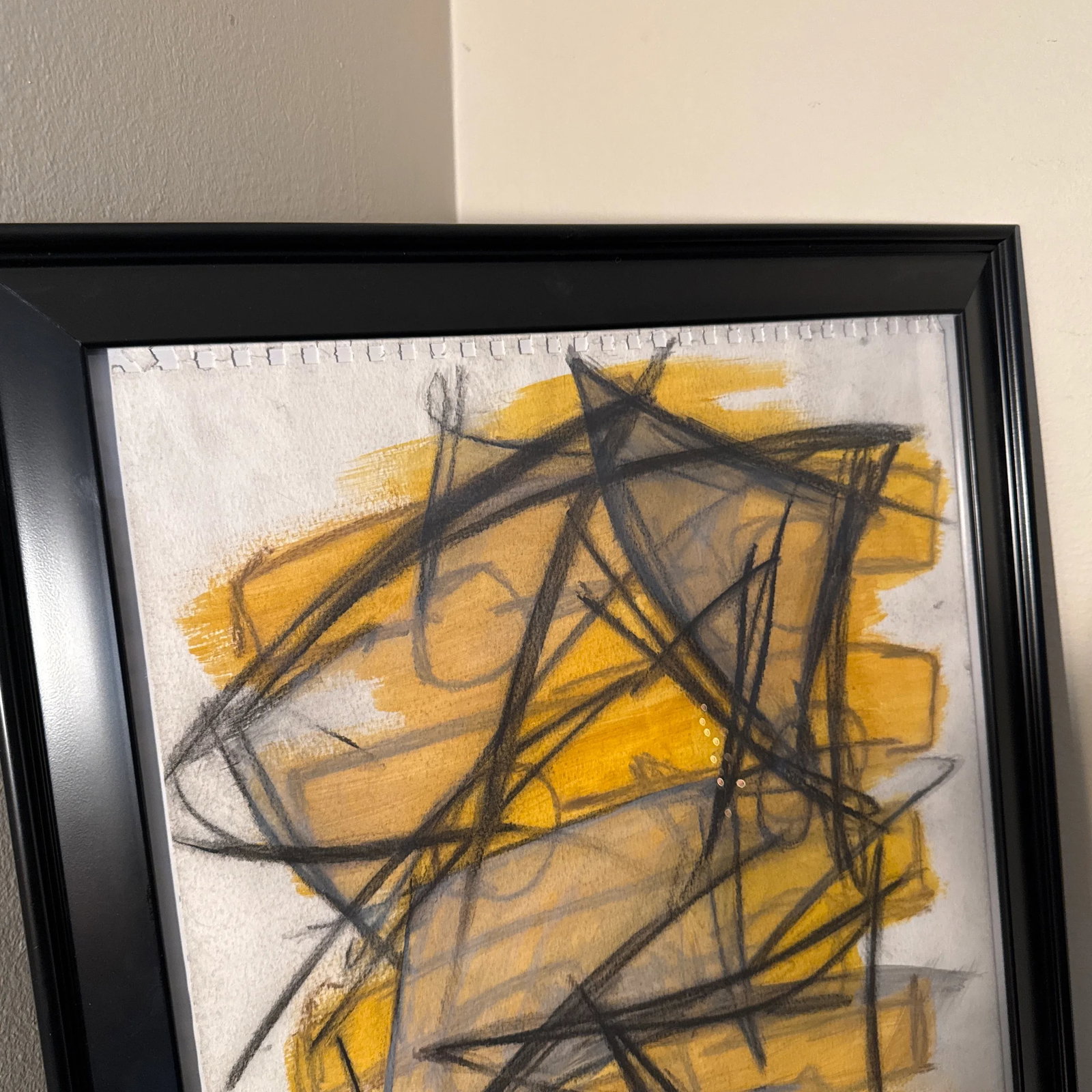 Late 20th Century Charcoal Abstract Drawing Signed Viggiani ~ Framed - 4