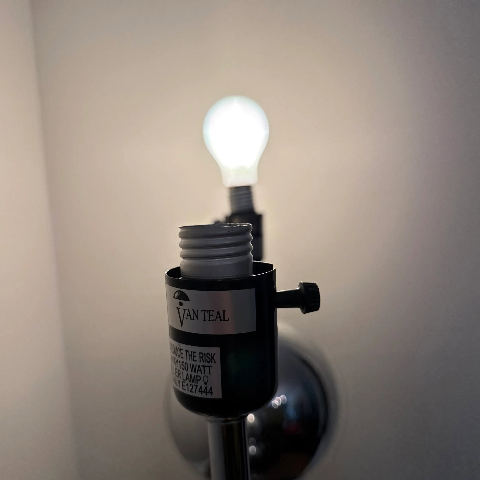 1970s Vintage Van Teal Chrome Ball Table Lamp ~ a Pair - 10
