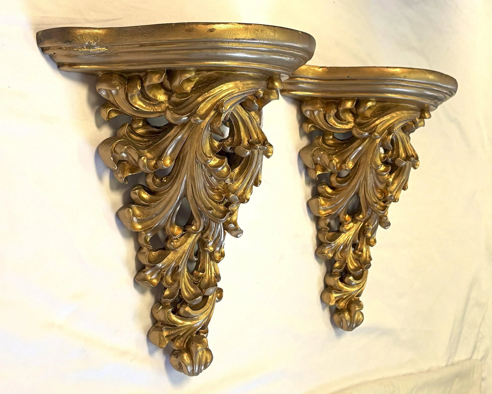 Vintage Hollywood Regency Style Wall Brackets- a Pair - 9