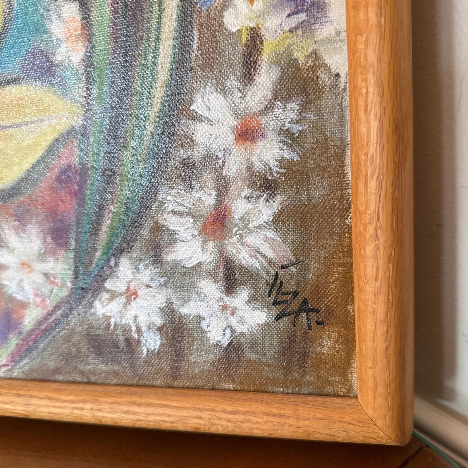 Vintage 1960s Tulips Oil Painting Signed Ilza Hahlo ~Framed - 3