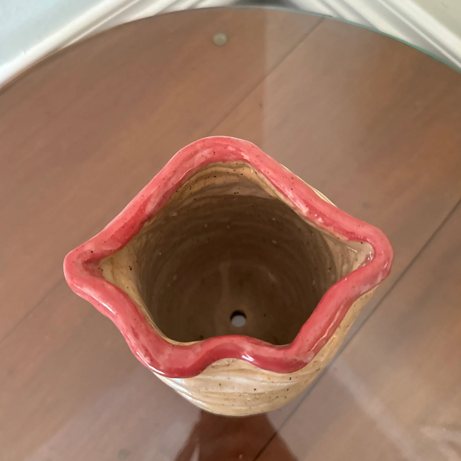 Vintage 1970s Mouth Vase Studio Pottery, Signed - 6