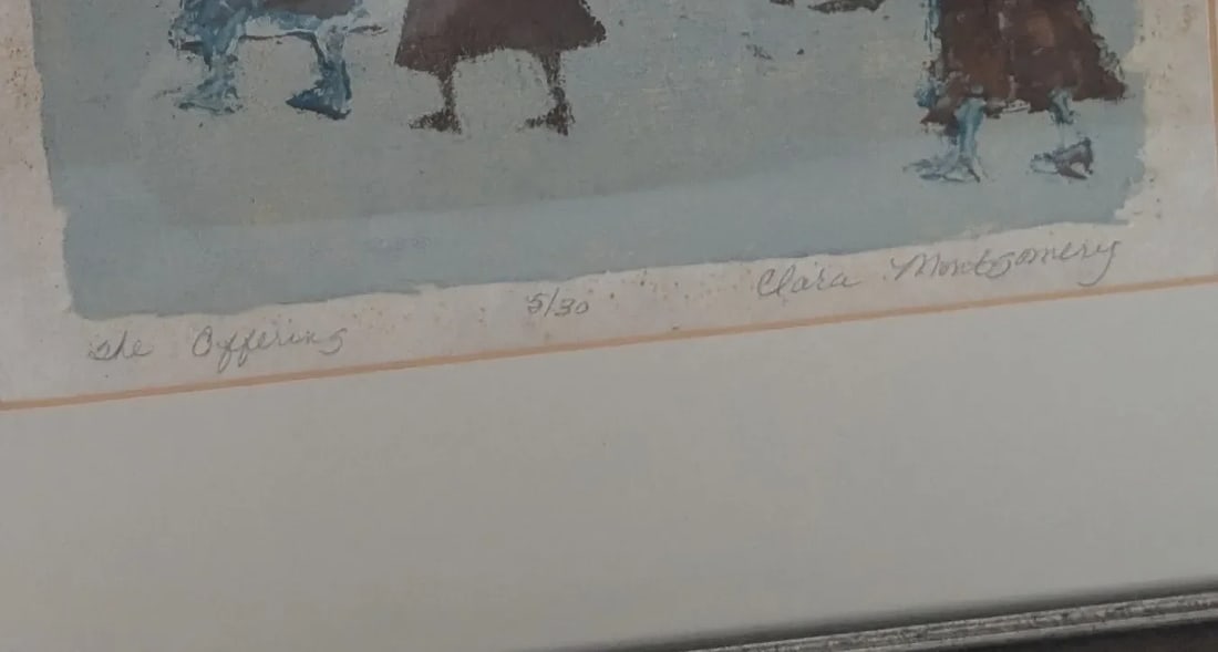 Mid 20th Century Vintage Framed Clara Montgomery Lithograph - 2