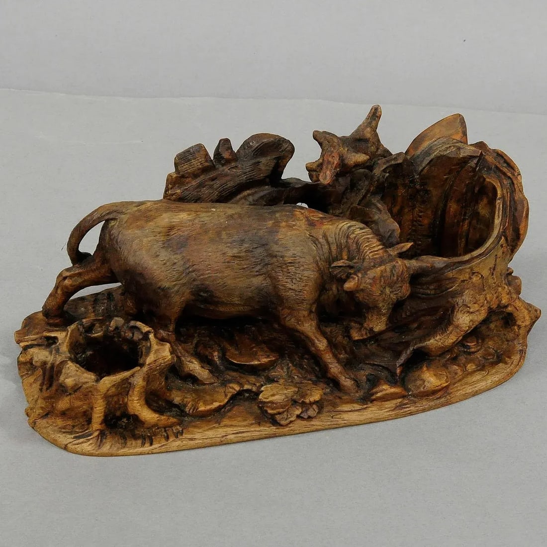 Late 19th Century Carved Statue of a Bull Ca. 1900 - 6