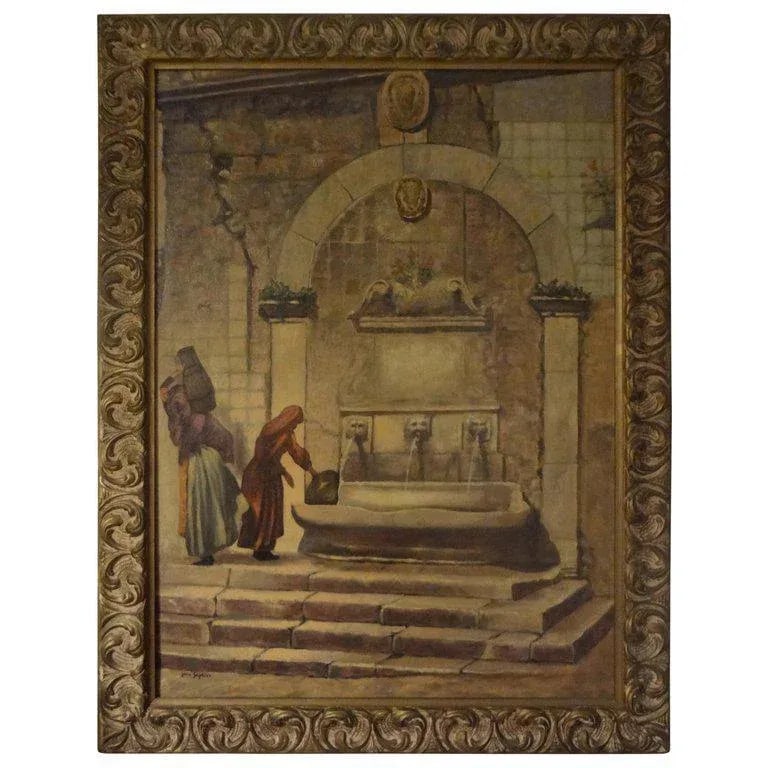 1920s Louis Saphier Signed Orientalist Scene Oil on Canvas - 10