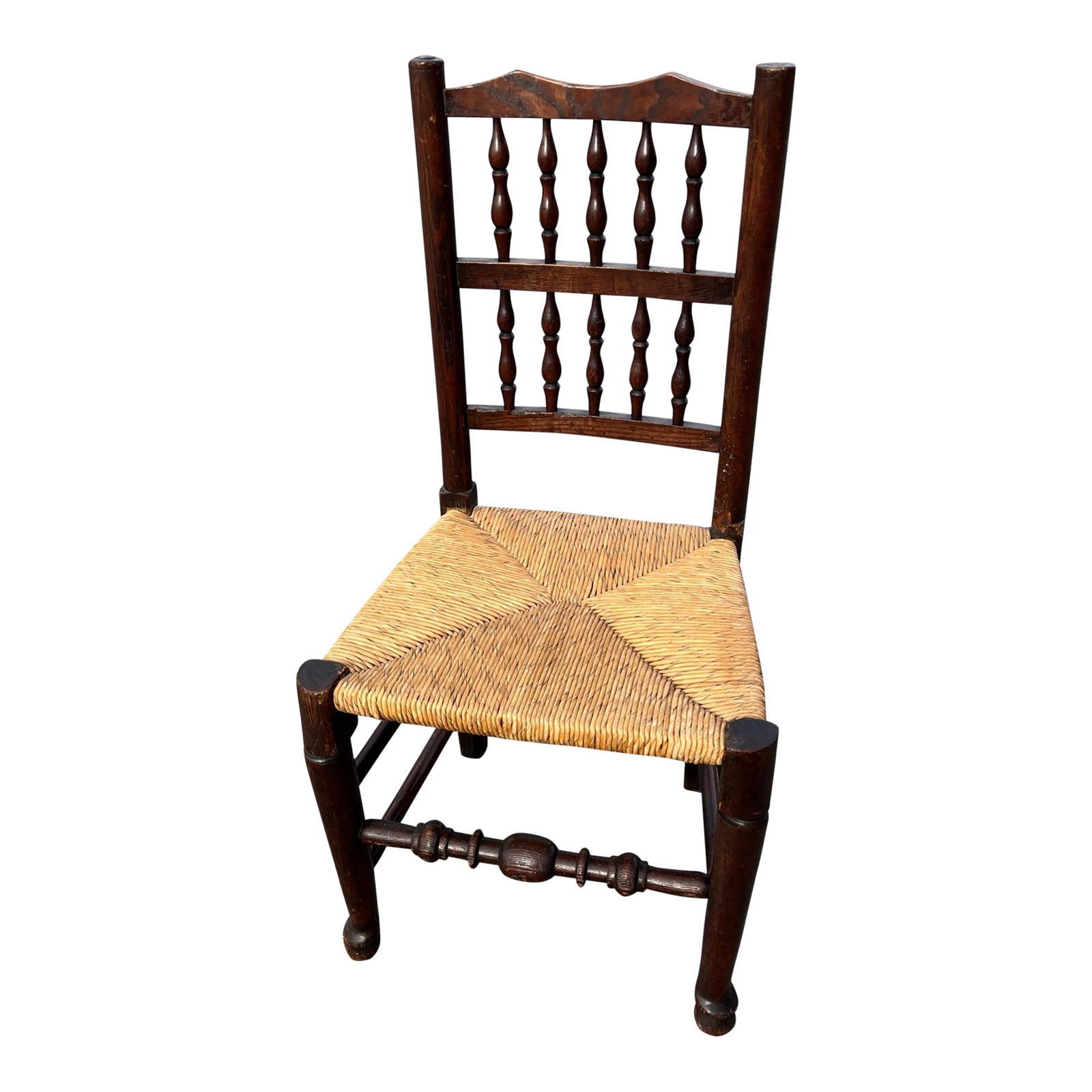 A Antique Country French Provincial Rush Seat Side Chair, Circa 1850's (1 of 12)