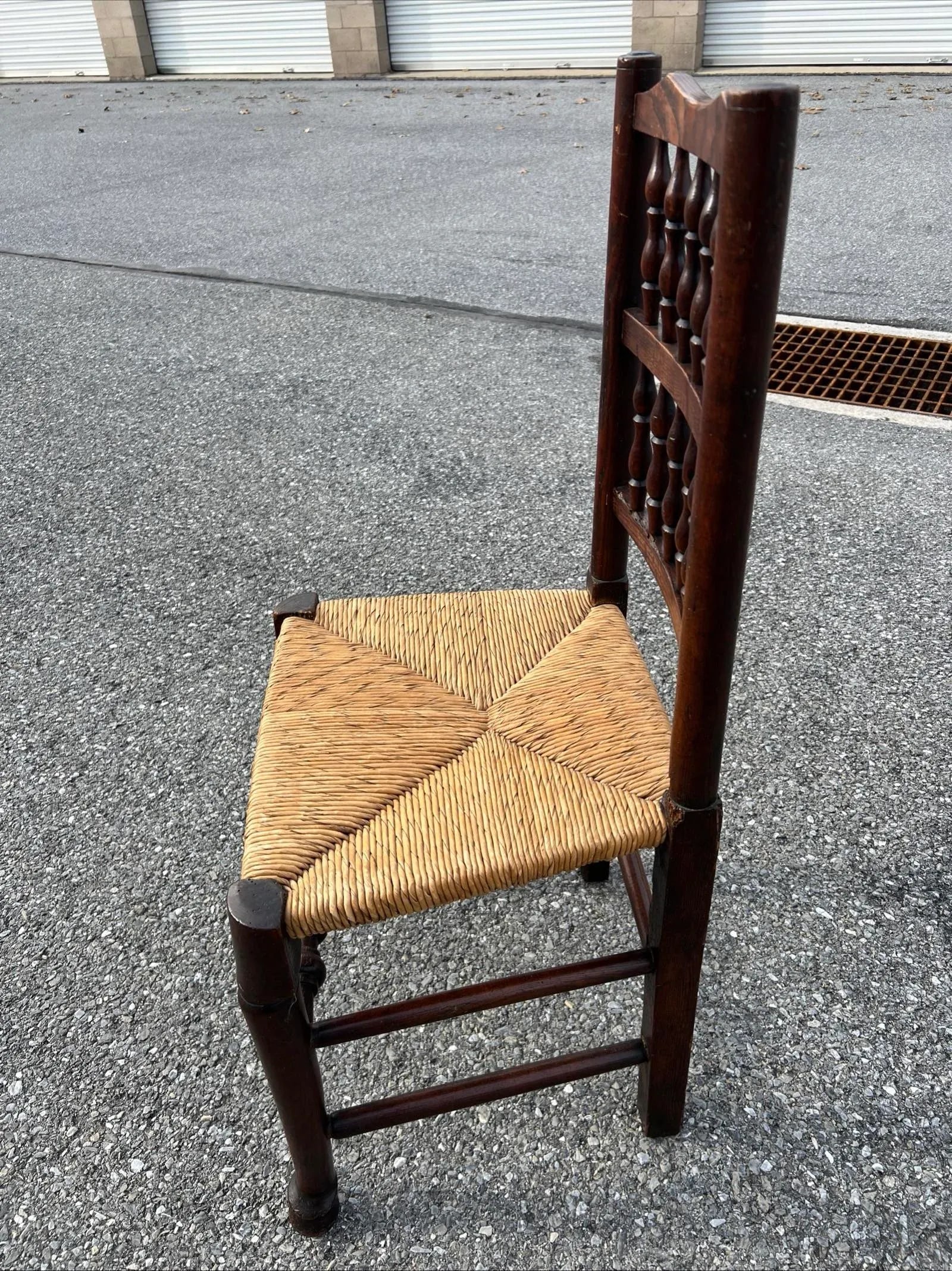 A Antique Country French Provincial Rush Seat Side Chair, Circa 1850's - 5