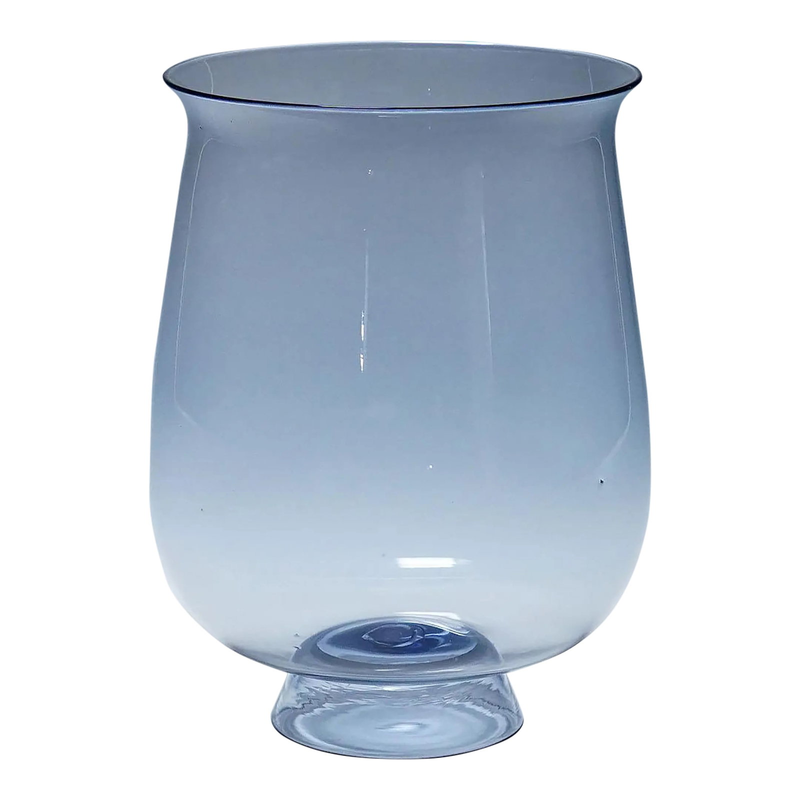 Antique Vetro Soffiato Glass Vase, Murano 1920s: Antique Vetro Soffiato Glass Vase, Murano 1920s Beautiful 'Vetro Soffiato' vase with bell-shaped bowl and conical foot made of very thin, light blue, transparent glass. Made by Cirillo Maschio,