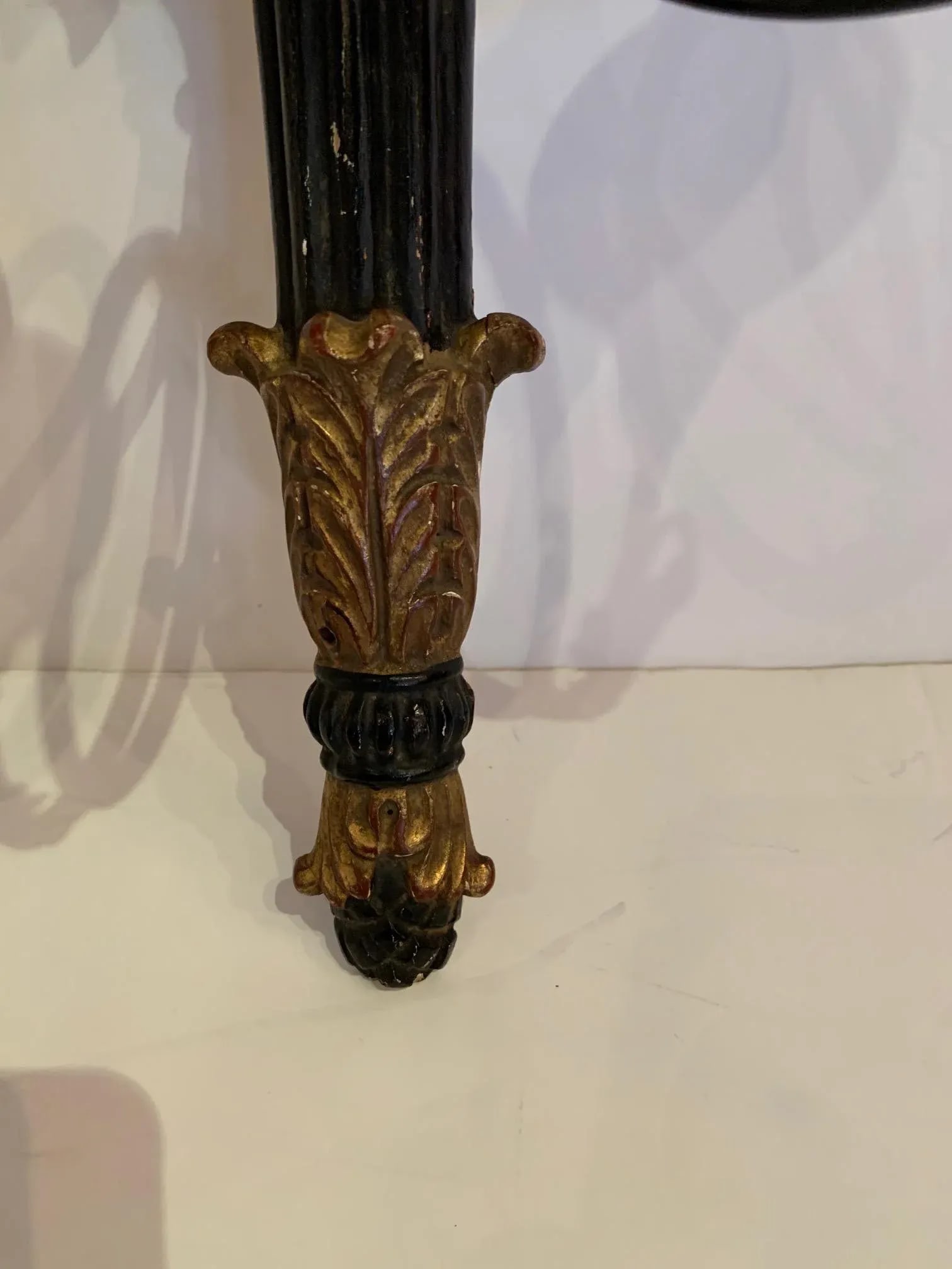 Black and Gold Italian Neoclassical Sconces - a Pair - 3