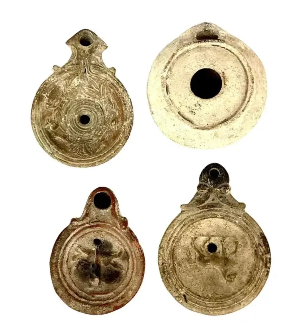 Roman Terracotta Oil Lamps, Set of Four - 8