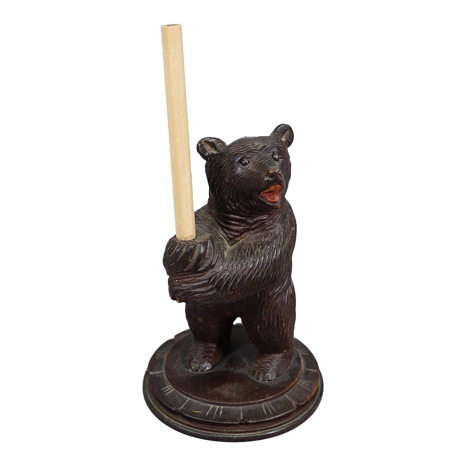 A Wooden Carved Black Forest Pen Holder With Bear Ca. 1930 (1 of 7)