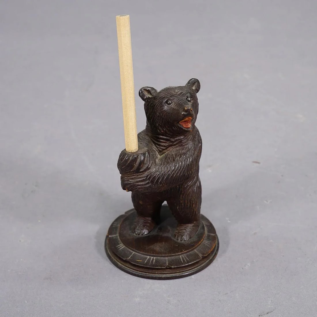 A Wooden Carved Black Forest Pen Holder With Bear Ca. 1930 - 2