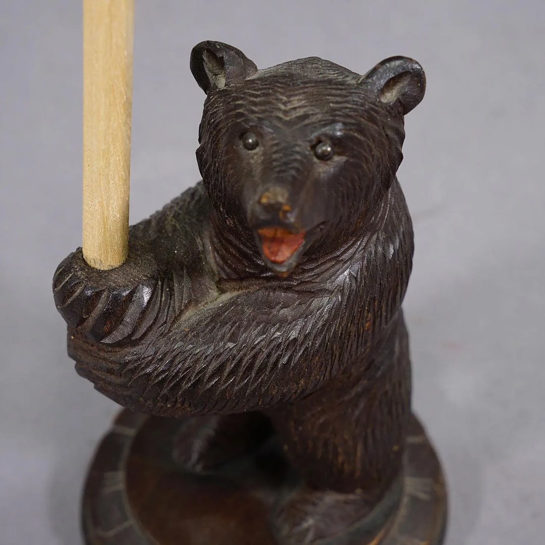 A Wooden Carved Black Forest Pen Holder With Bear Ca. 1930 - 6