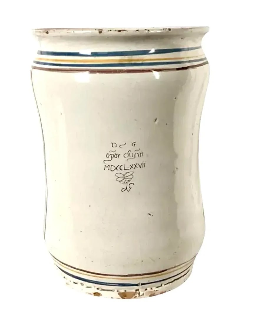 Italian Majolica Pharmacy Jar - 4