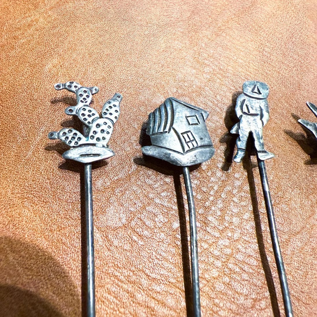1950s Whimsical Sterling Silver Cocktail Forks Mexico - 5