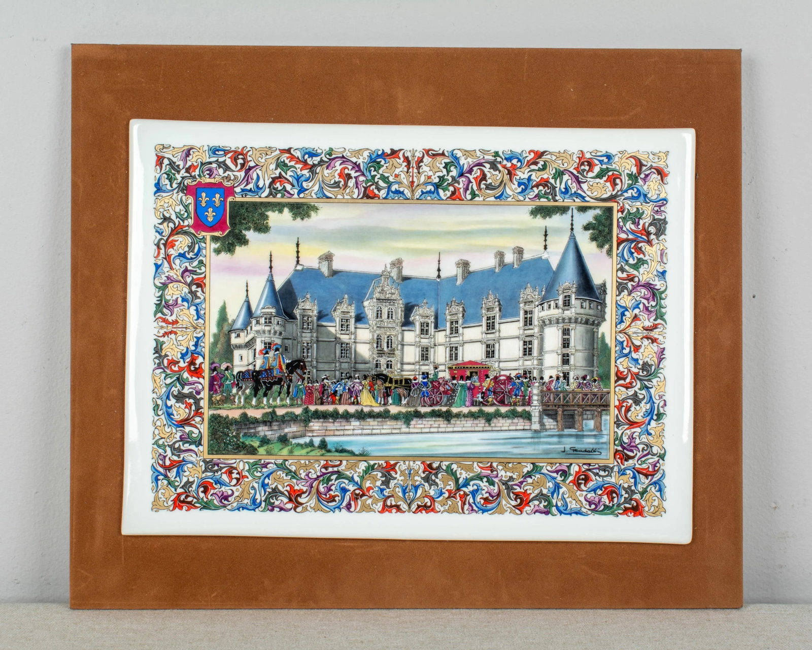French Chateaux Porcelain Plaques - Boxed - Set of 7 - 4