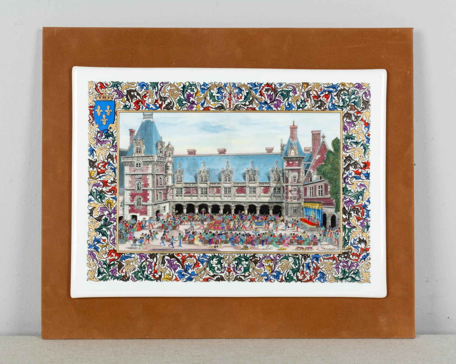 French Chateaux Porcelain Plaques - Boxed - Set of 7 - 7