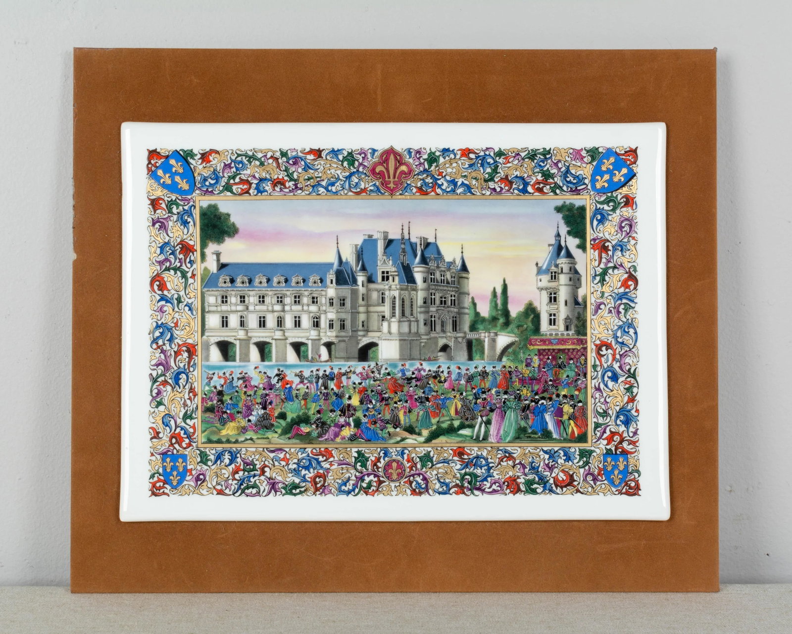 French Chateaux Porcelain Plaques - Boxed - Set of 7 - 8