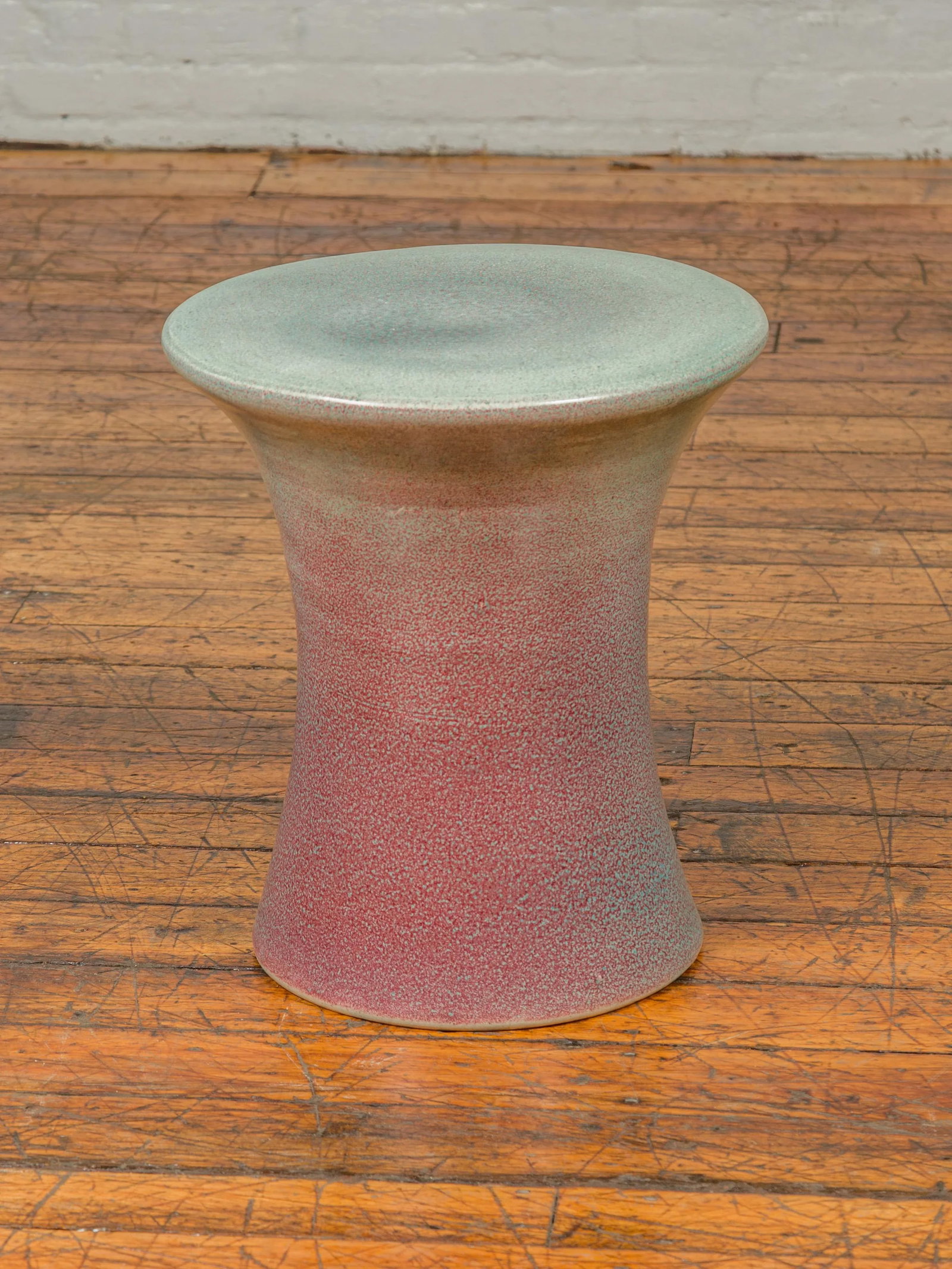 Chinese Contemporary Artisan Hand Painted and Glazed Curving Garden Seat - 10