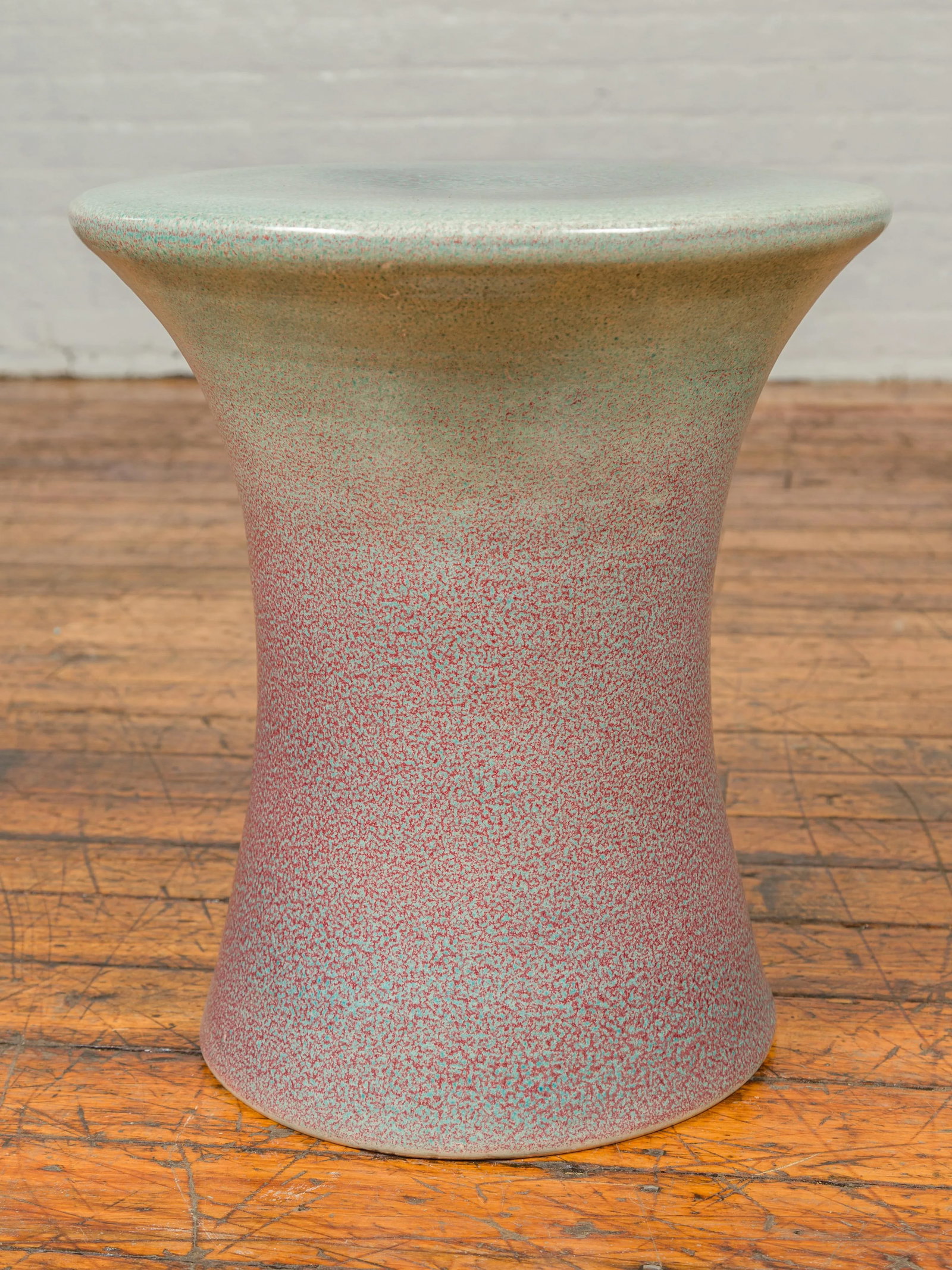 Chinese Contemporary Artisan Hand Painted and Glazed Curving Garden Seat - 7
