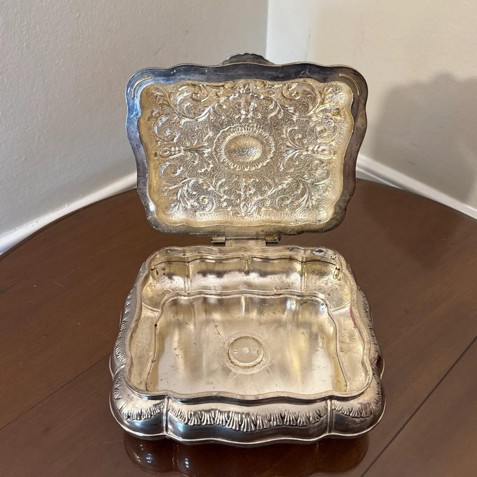 Late 20th Century Vintage Godinger Attributed Jewelry Box Silver Plated - 3