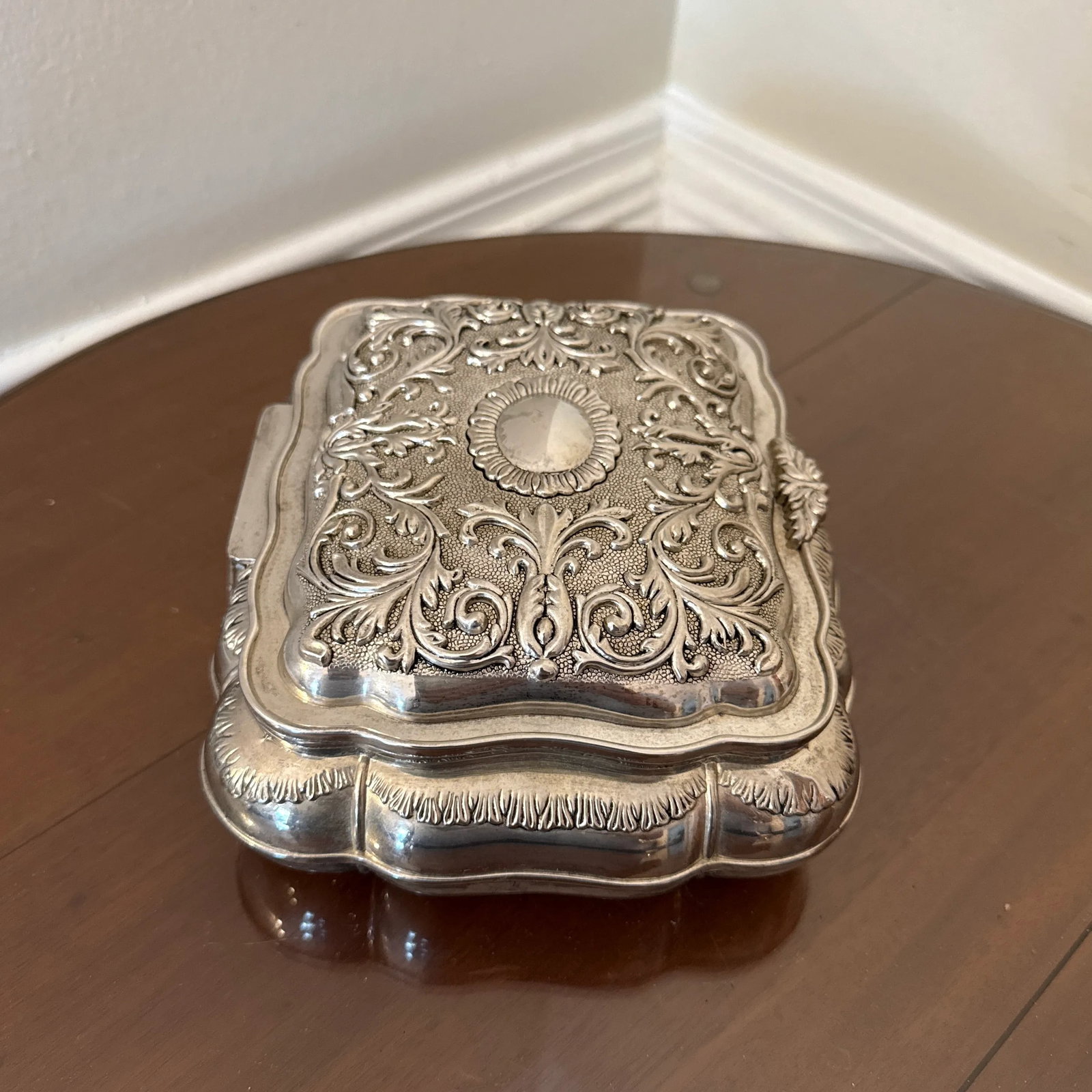 Late 20th Century Vintage Godinger Attributed Jewelry Box Silver Plated - 4