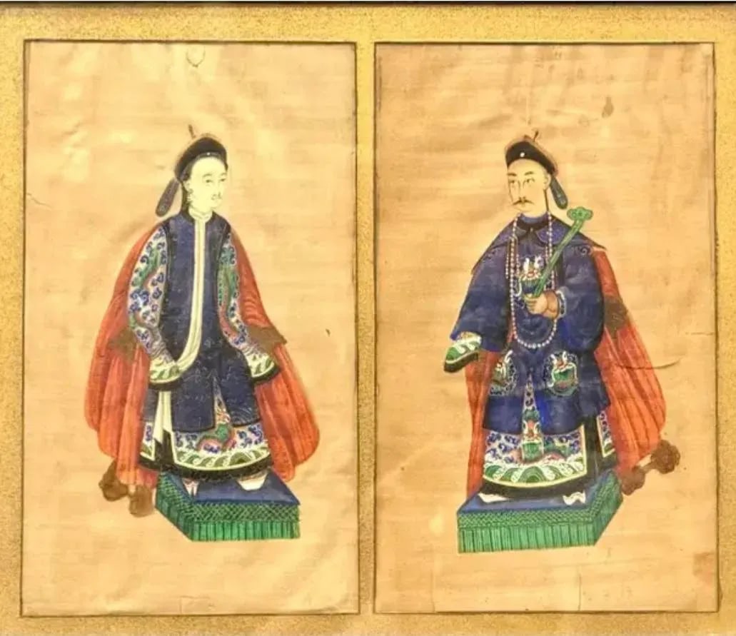 Chinese Ancestral Portrait, Gouache on Paper - 6